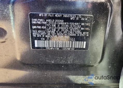 2017 Subaru Forester 2.5I Limited z USA, uszkodzony, nr VIN JF2SJARC9HH471944